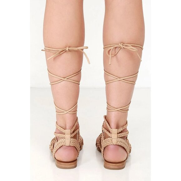 Steve Madden Swyvel Leather Gladiator Sandals Tan Women Size 7 - Picture 6 of 16
